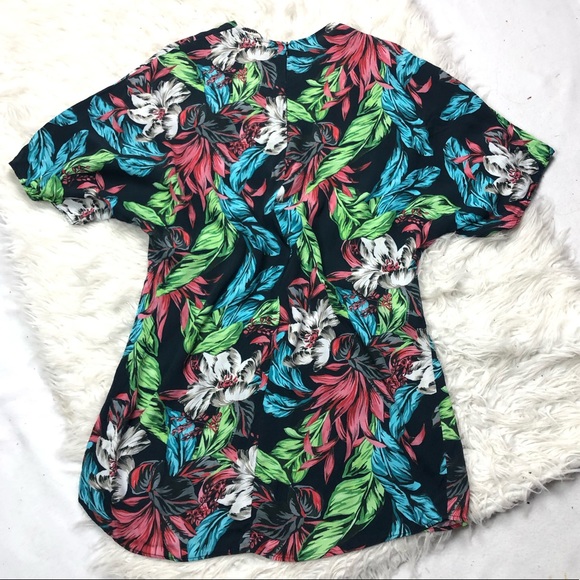 ZARA  BLACK FLORAL TUNIC DRESS  SIZE SMALL - Picture 6 of 11